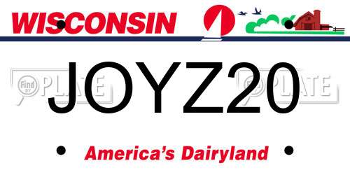 JOYZ20 Wisconsin License Plate