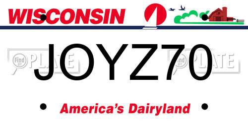 JOYZ70 Wisconsin License Plate