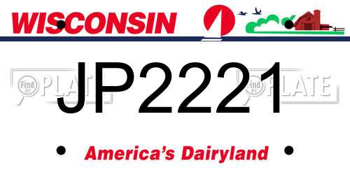 JP2221 Wisconsin License Plate