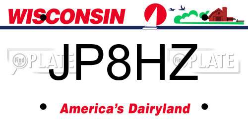 JP8HZ Wisconsin License Plate