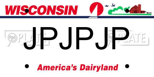 JPJPJP Wisconsin License Plate