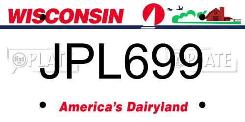 JPL699 Wisconsin License Plate
