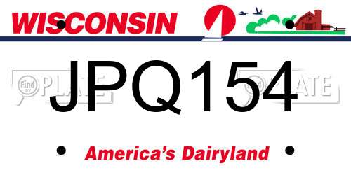 JPQ154 Wisconsin License Plate