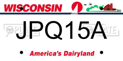 JPQ15A Wisconsin License Plate
