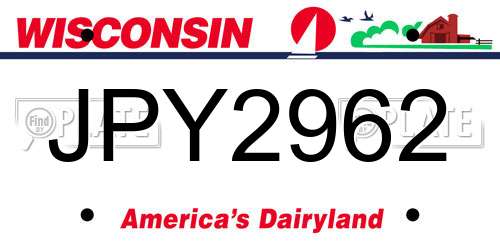JPY2962 Wisconsin License Plate