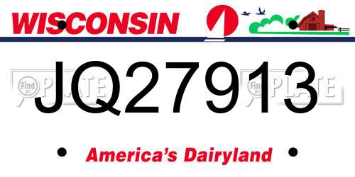 JQ27913 Wisconsin License Plate