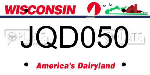 JQD050 Wisconsin License Plate