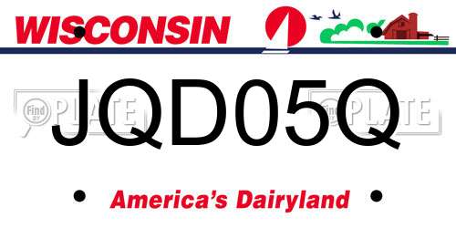 JQD05Q Wisconsin License Plate