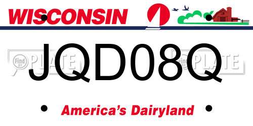 JQD08Q Wisconsin License Plate