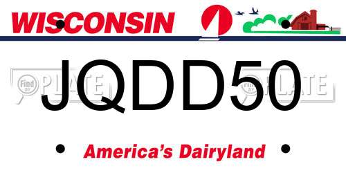 JQDD50 Wisconsin License Plate