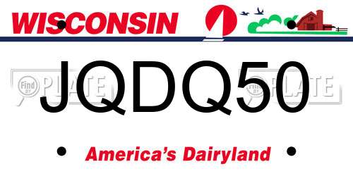 JQDQ50 Wisconsin License Plate