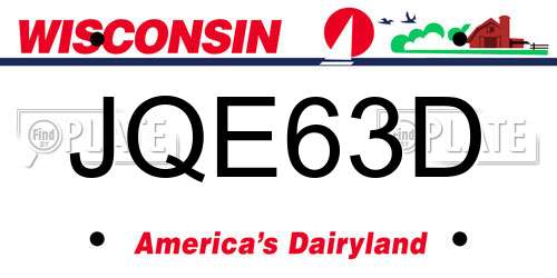 JQE63D Wisconsin License Plate
