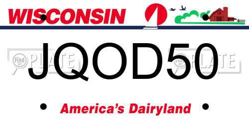 JQOD50 Wisconsin License Plate
