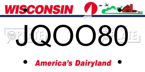 JQOO80 Wisconsin License Plate