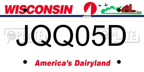 JQQ05D Wisconsin License Plate