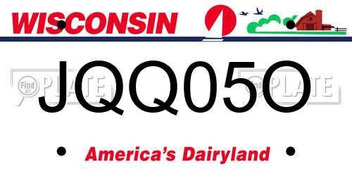 JQQ05O Wisconsin License Plate