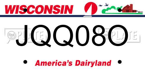 JQQ08O Wisconsin License Plate