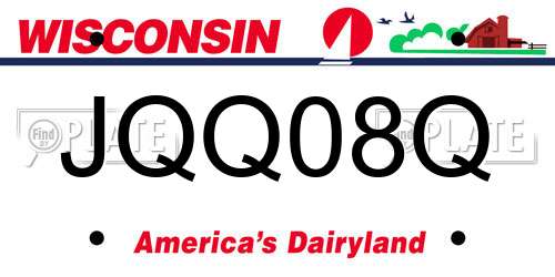 JQQ08Q Wisconsin License Plate