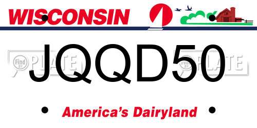 JQQD50 Wisconsin License Plate
