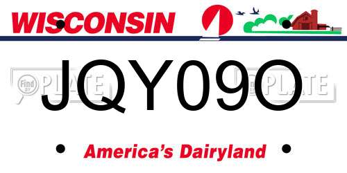 JQY09O Wisconsin License Plate