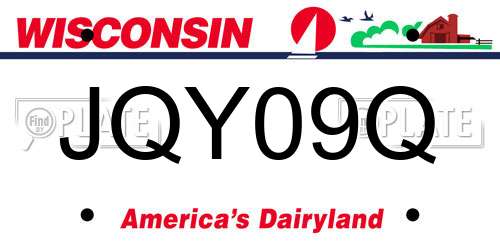 JQY09Q Wisconsin License Plate