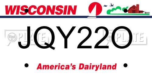 JQY22O Wisconsin License Plate