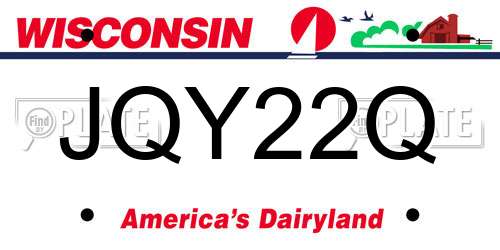 JQY22Q Wisconsin License Plate