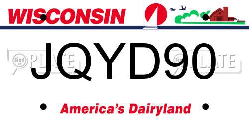 JQYD90 Wisconsin License Plate