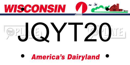 JQYT20 Wisconsin License Plate