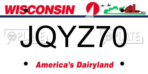 JQYZ70 Wisconsin License Plate