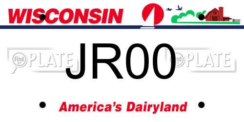 JR00 Wisconsin License Plate