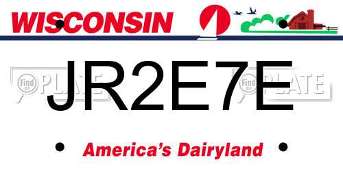 JR2E7E Wisconsin License Plate