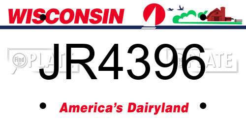 JR4396 Wisconsin License Plate