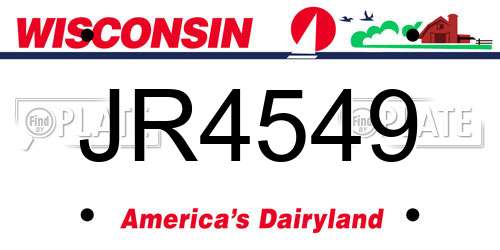JR4549 Wisconsin License Plate