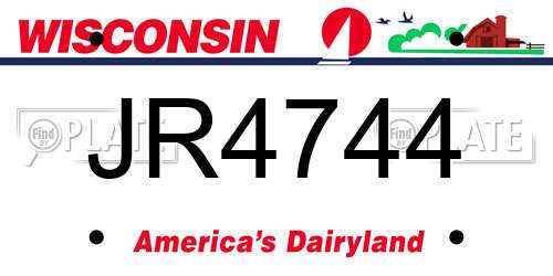 JR4744 Wisconsin License Plate