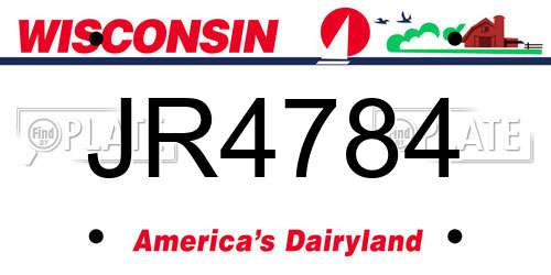 JR4784 Wisconsin License Plate