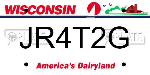 JR4T2G Wisconsin License Plate