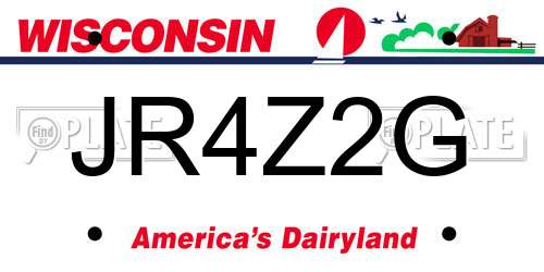 JR4Z2G Wisconsin License Plate