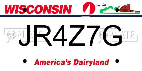 JR4Z7G Wisconsin License Plate