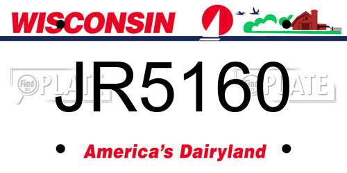 JR5160 Wisconsin License Plate