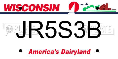 JR5S3B Wisconsin License Plate