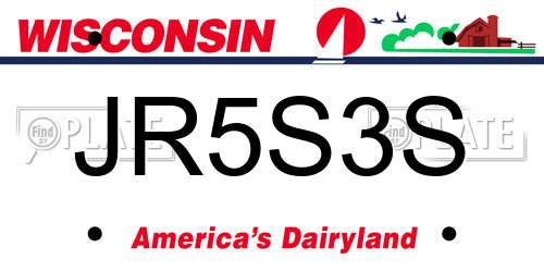 JR5S3S Wisconsin License Plate