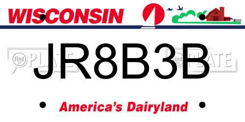 JR8B3B Wisconsin License Plate