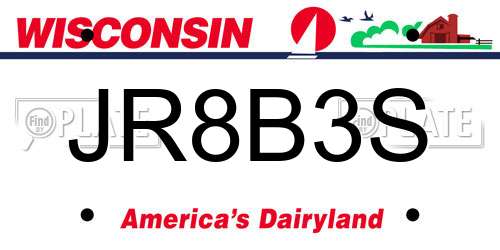 JR8B3S Wisconsin License Plate