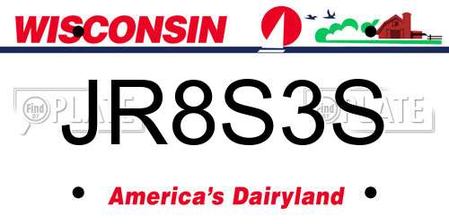 JR8S3S Wisconsin License Plate