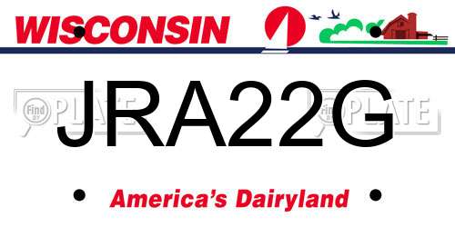 JRA22G Wisconsin License Plate