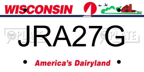 JRA27G Wisconsin License Plate