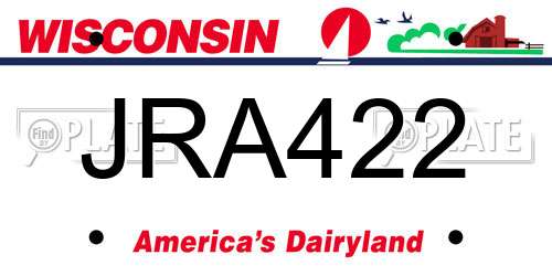 JRA422 Wisconsin License Plate