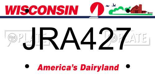 JRA427 Wisconsin License Plate