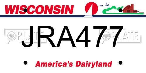 JRA477 Wisconsin License Plate